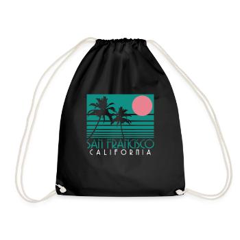 San Francisco California Souvenir - Drawstring Bag - black - Front
