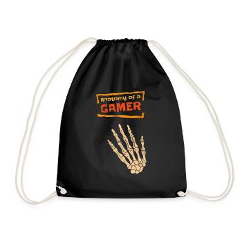 Anatomy Of A Gamer Skeleton Hand Vintage Gamer - Drawstring Bag - black - Front