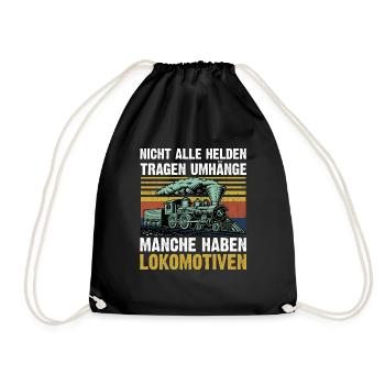 Model Railroad Model Train Train Railroad Railroad Railroad Railroad Model Train Model Train Model T - Drawstring Bag - black - Front