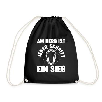 Bergsteiger Wandern Wanderer Klettern Bergsteigen - Turnbeutel - Schwarz - Vorne