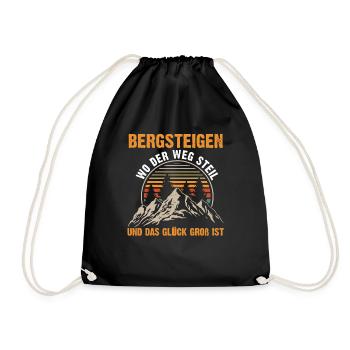 Bergsteiger Wandern Wanderer Klettern Bergsteigen - Turnbeutel - Schwarz - Vorne