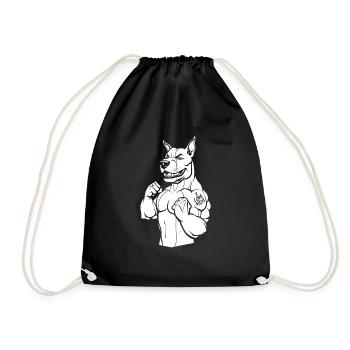 Bull Terrier Bizeps Tattoo I Love Mom - Turnbeutel - Schwarz - Vorne