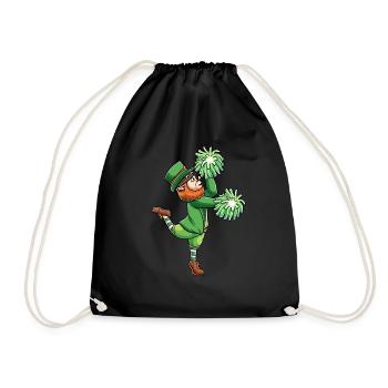 Leprechaun Cheerleading Cheerleader St Patrick's Day - Drawstring Bag - black - Front