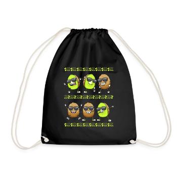Dancing Kiwi with sunglasses - Drawstring Bag - black - Front