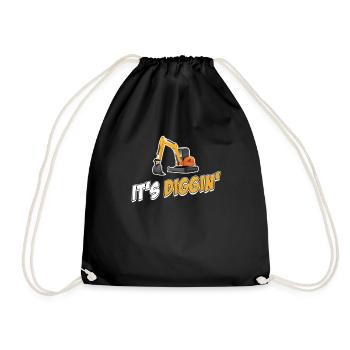 It's Diggin Time: Baggerfahrer, Baggerfahrer, - Turnbeutel - Schwarz - Vorne