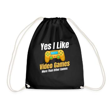 Yes, I like video games more than others - Drawstring Bag - black - Front