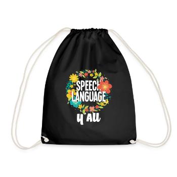 Speech therapist, speech therapist, speech therapist - Drawstring Bag - black - Front