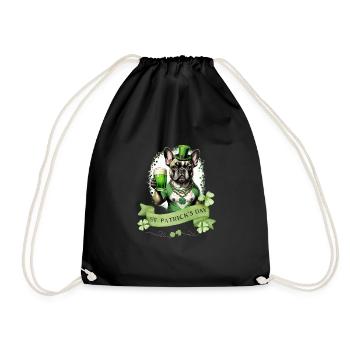 St. Patrick's Day French Bulldog I St. Paddy's - Drawstring Bag - black - Front