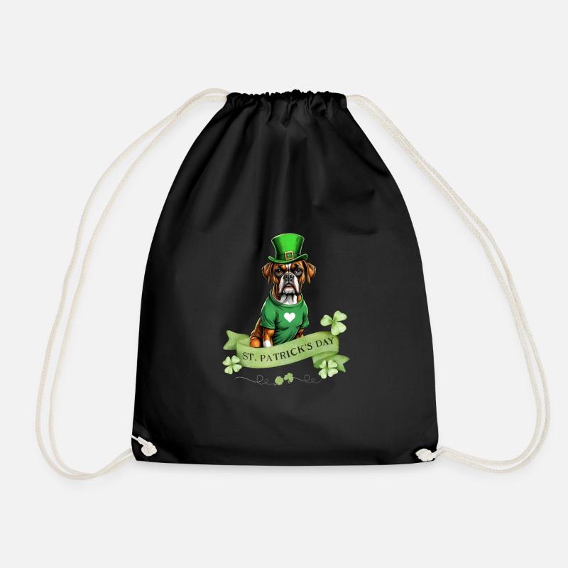 Boxer Dog St. Patrick's Day I Irish Green Hat St - Turnbeutel - Schwarz