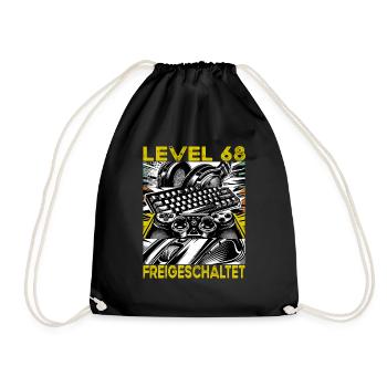 Anniversaire Niveau 68 Jeux débloqués et jeux - Sac de sport léger - noir - Devant