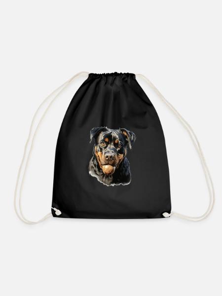 Süßes Rottweiler Gassi Outfit Rottweiler - Turnbeutel - Schwarz