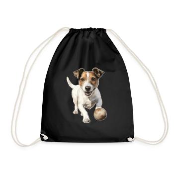 Jack Russell Dog Owner T Walking Clothing Jack - Drawstring Bag - black - Front