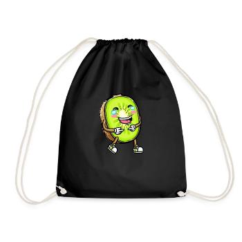 Kiwi fruit Kawaii émoticône - Sac de sport léger - noir - Devant