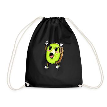 Kiwi fruit Kawaii émoticône - Sac de sport léger - noir - Devant