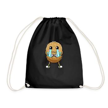 Kiwi fruit Kawaii émoticône - Sac de sport léger - noir - Devant
