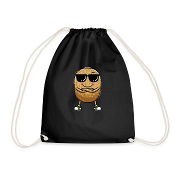 Kiwi fruit Kawaii émoticône - Sac de sport léger - noir - Devant