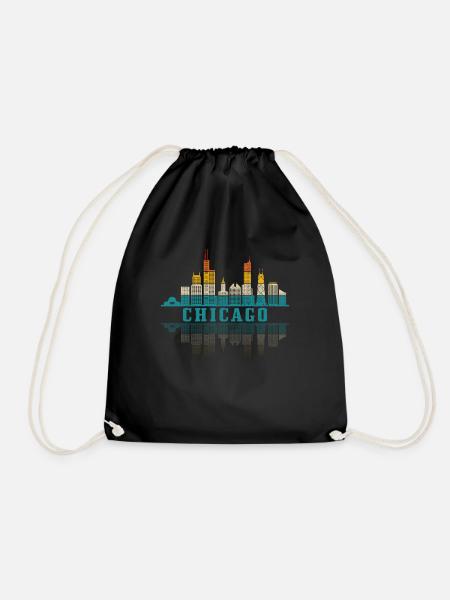 Chicago Illinois Souvenir Geschenk - Turnbeutel - Schwarz