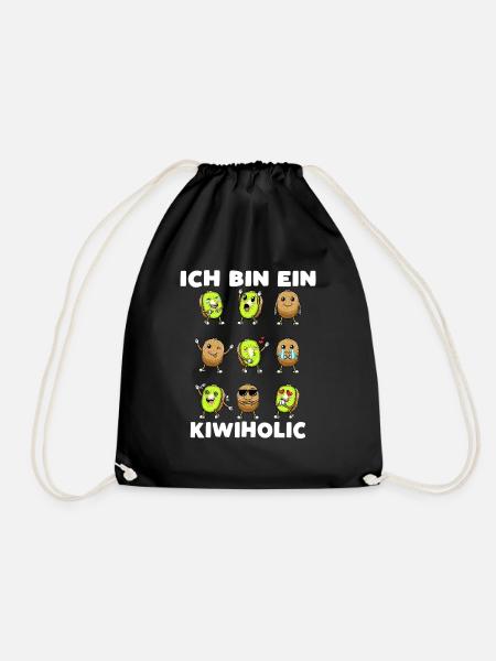 Kiwi Frucht Kiwiholic - Turnbeutel - Schwarz