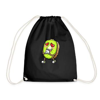 Kiwi fruit Kawaii émoticône - Sac de sport léger - noir - Devant