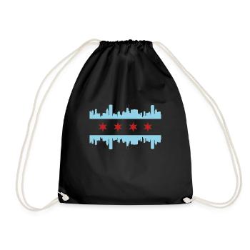 Chicago Illinois Souvenir Gift - Drawstring Bag - black - Front