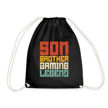 Video Games Gaming Boys Brother Teen - Drawstring Bag - black - Front