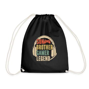 Video Games Gaming Boys Brother Teen - Drawstring Bag - black - Front