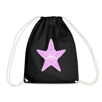 Pinky Seastar mit cooler Sonnenbrille und Bart - Turnbeutel - Schwarz - Vorne