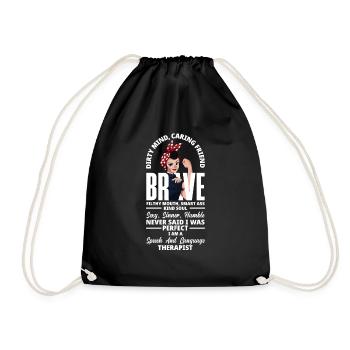 Speech therapist, speech therapist, speech therapist - Drawstring Bag - black - Front