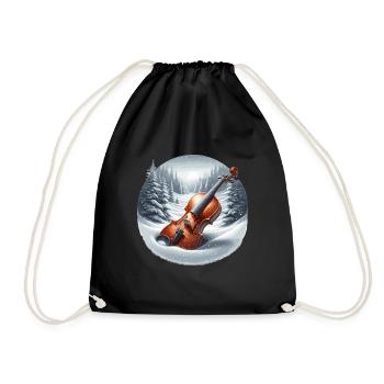 Violon dans un paysage enneigé hivernal - Sac de sport léger - noir - Devant