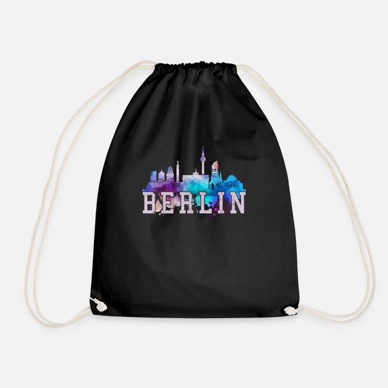 Berlin Skyline Deutschland - Turnbeutel - Schwarz