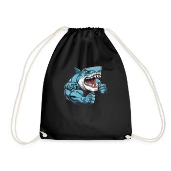 Shark Biceps Tattoo I Love Dad - Drawstring Bag - black - Front
