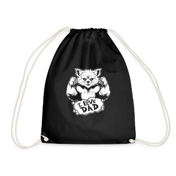 Roter Panda I Love Dad - Turnbeutel - Schwarz - Vorne