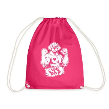 Labrador I Love Dad - Turnbeutel - Fuchsia - Vorne