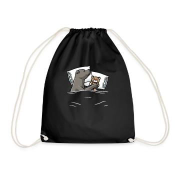 staffStaffordshire Bull Terrier dog with cuddly tie - Drawstring Bag - black - Front
