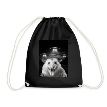 Funny possum selfie in front of UFOs Opossum UFO - Drawstring Bag - black - Front