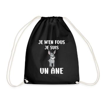 Humour petit âne - Sac de sport léger - noir - Devant