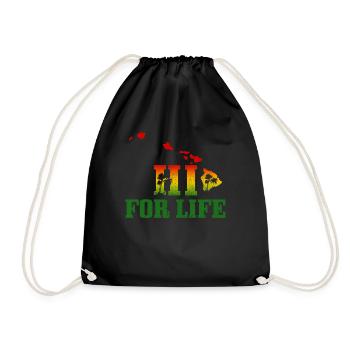 Hawaii Aloha Hawaiian Souvenir - Drawstring Bag - black - Front