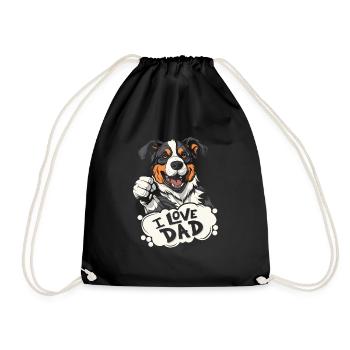 Border Collie J’aime Papa - Sac de sport léger - noir - Devant