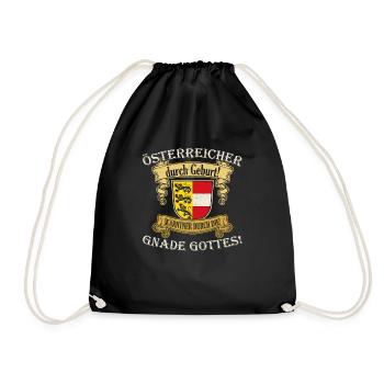 Austrians by Birth Carinthian Flag Coat of Arms - Drawstring Bag - black - Front