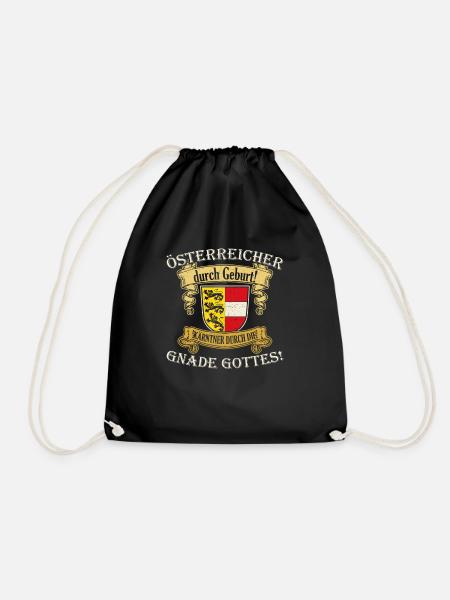 Österreicher durch Geburt Kärntner Flagge Wappen - Turnbeutel - Schwarz