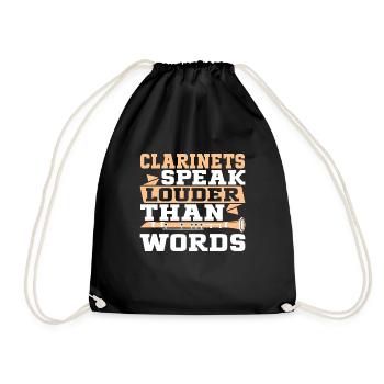 Clarinetist Clarinet Playing Bass Musician - Drawstring Bag - black - Front