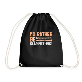 Clarinetist Clarinet Playing Bass Musician - Drawstring Bag - black - Front