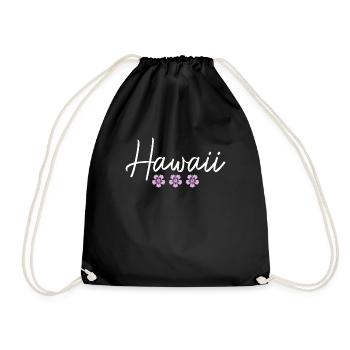 Hawaii Aloha Hawaiian Souvenir - Drawstring Bag - black - Front