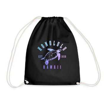 Honolulu Hawaii Aloha Souvenir - Drawstring Bag - black - Front