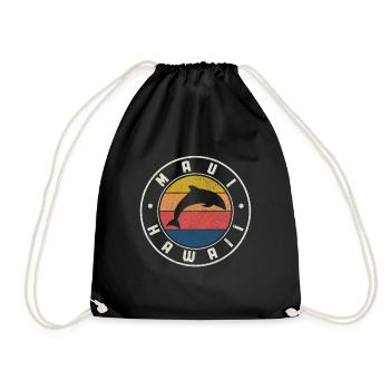 Maui Hawaii Aloha Hawaiian Souvenir - Drawstring Bag - black - Front