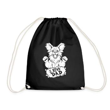 Papillon I Love Dad - Turnbeutel - Schwarz - Vorne