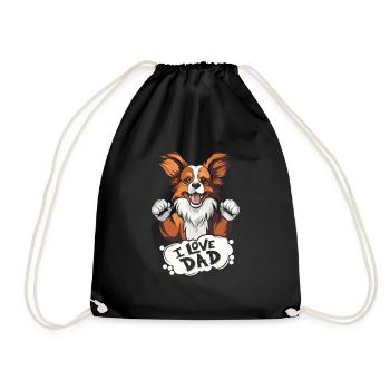 Papillon I Love Dad - Turnbeutel - Schwarz - Vorne