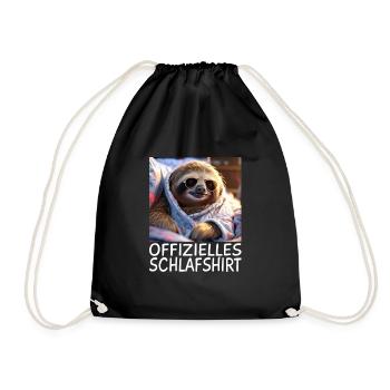 Sloth - Drawstring Bag - black - Front