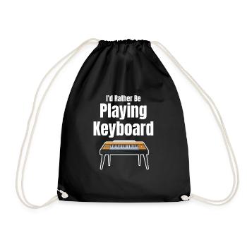 Ich Würde Lieber Keyboard Spielen Keyboarder - Turnbeutel - Schwarz - Vorne
