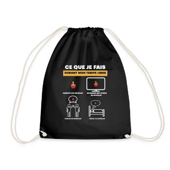 cadeau noodles temps libre - Sac de sport léger - noir - Devant